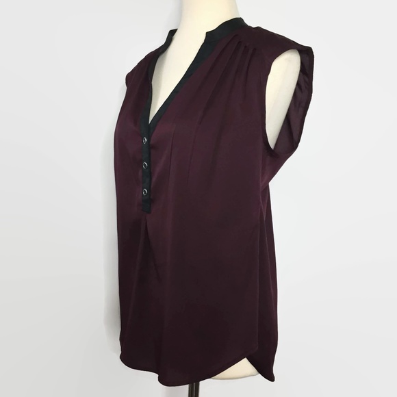 Y2K Converse One Star Burgundy Sleeveless Blouse M - Picture 2 of 8